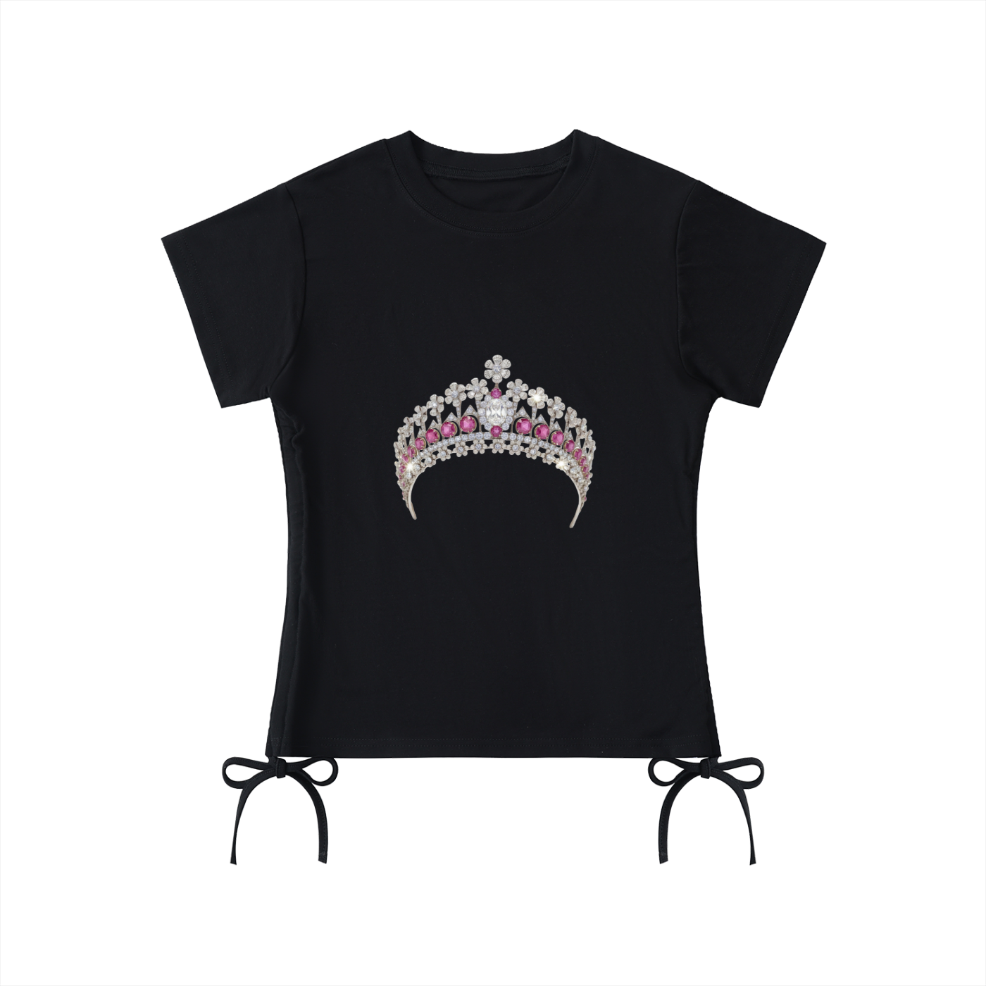 Tiara Print Drawstring T-Shirt