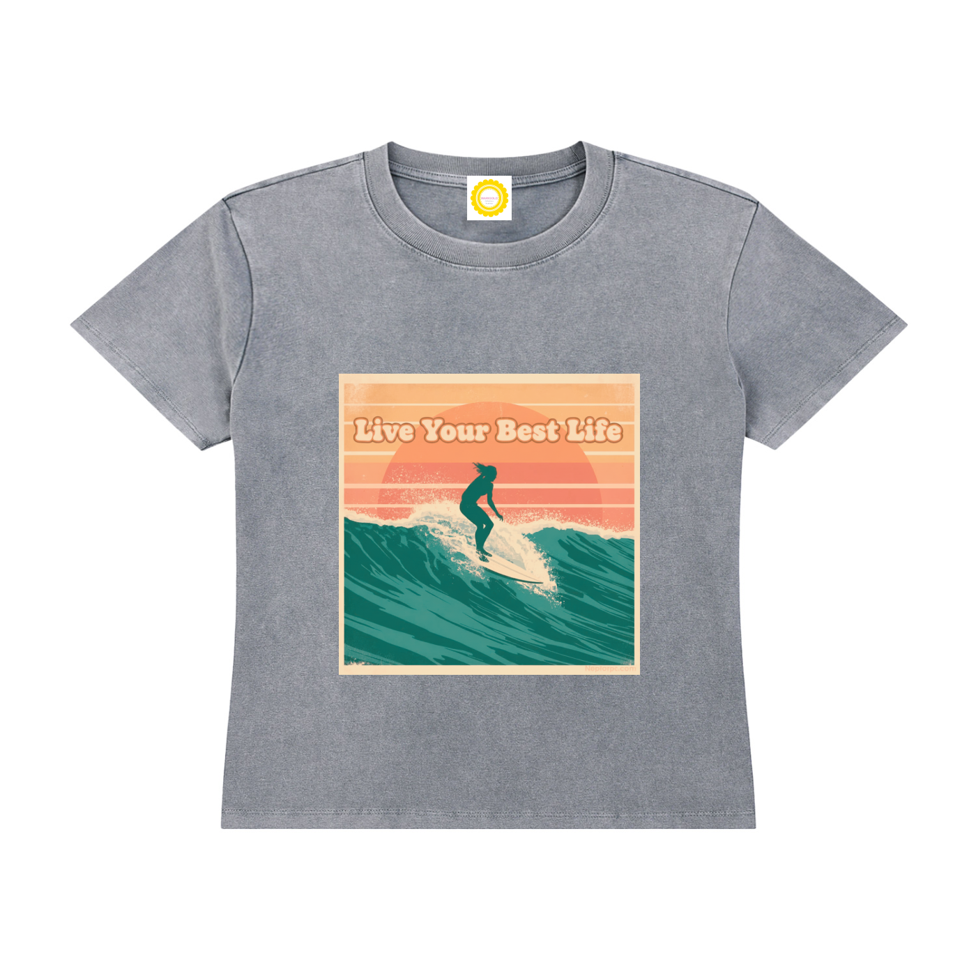 'Live Your Best Life' Vintage Wash Drop Shoulder T-shirt - MARIGOLD COLLECTIONS AUSTRALIA