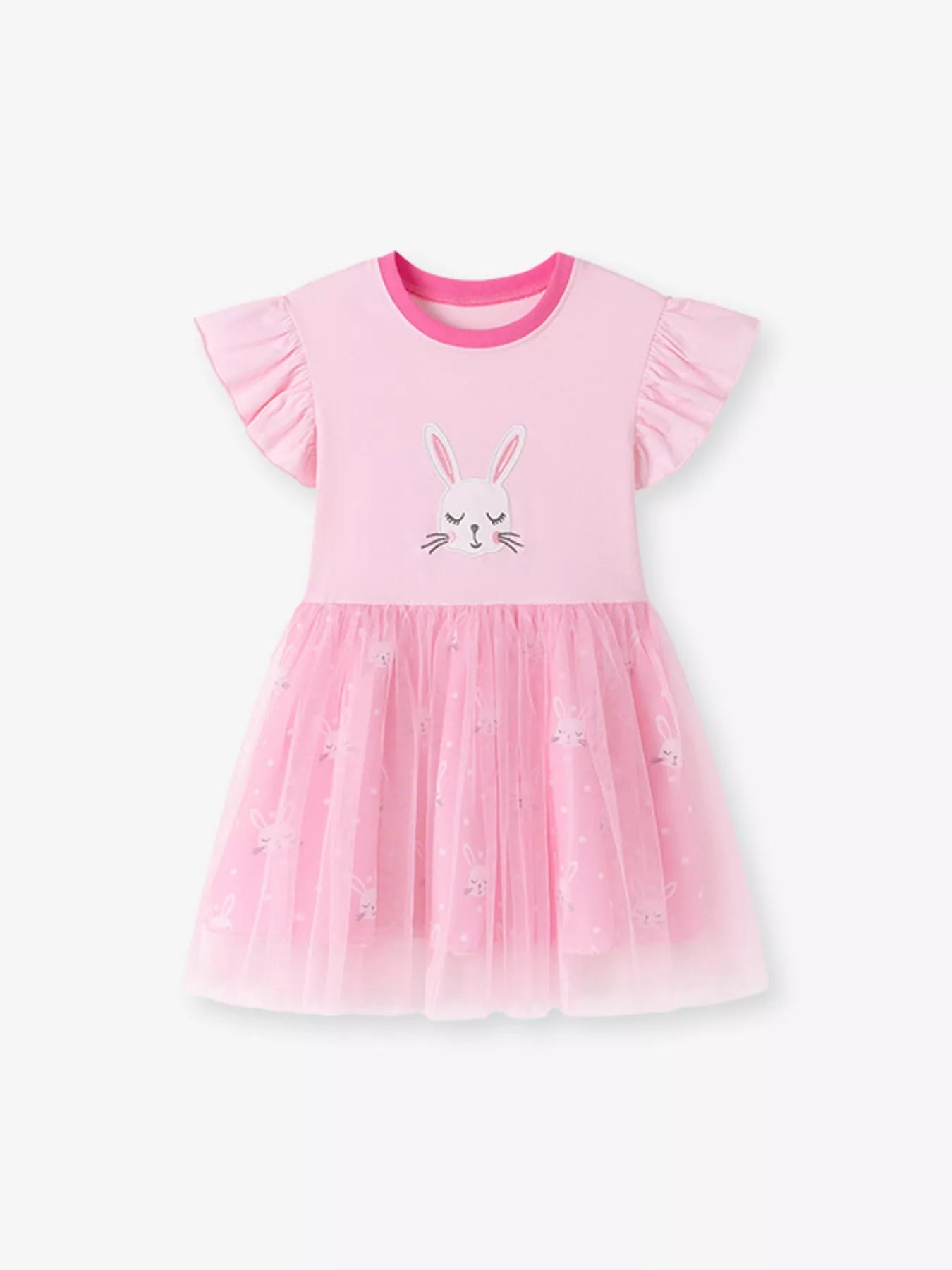 Bunny Rabbit Flutter Sleeve Tulle Dress - MARIGOLD COLLECTIONS AUSTRALIA