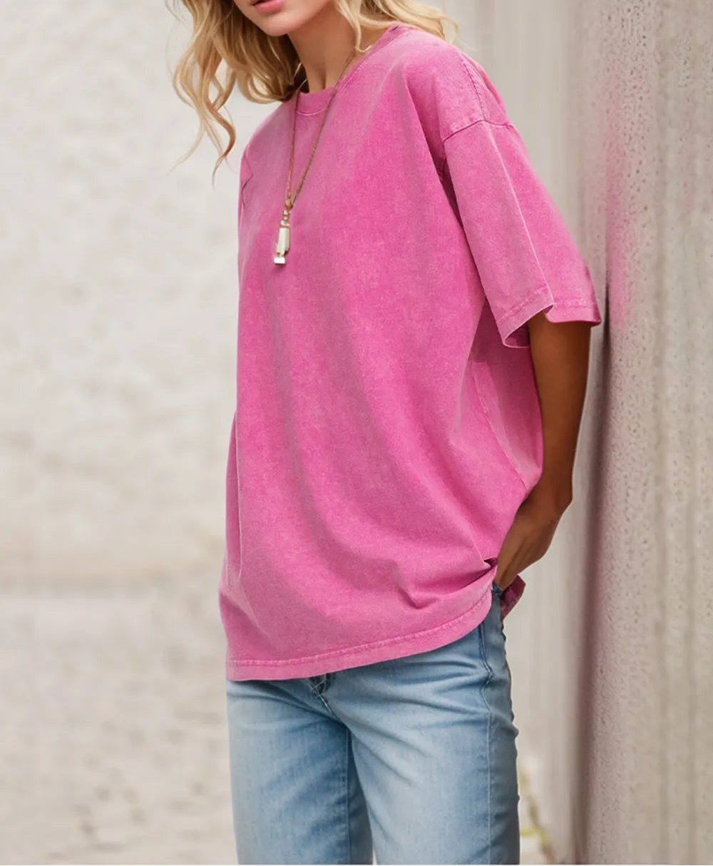 Vintage-look cotton T-shirt from Marigold Collections Australia, featuring a classic design and soft fabric in a casual top style.