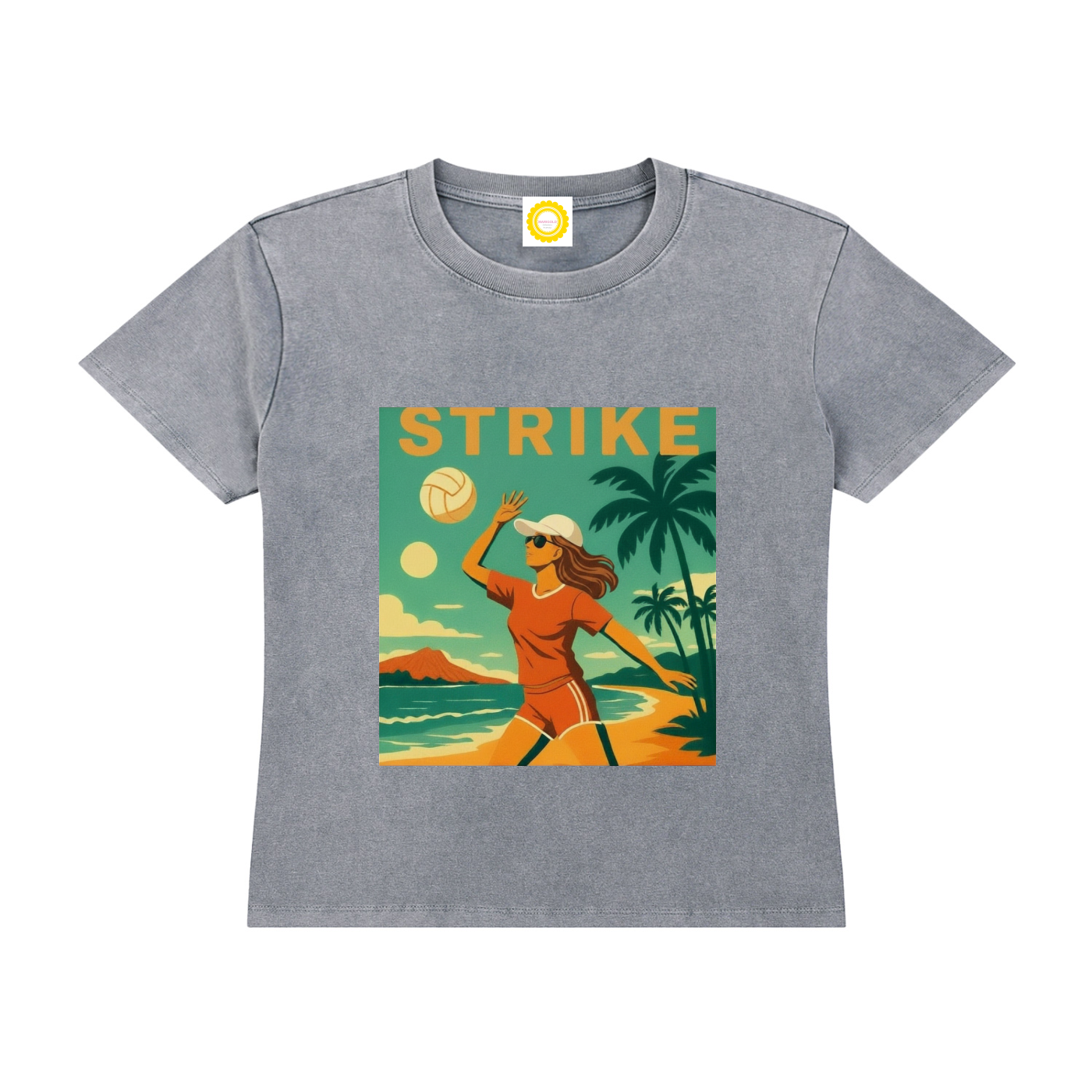 'STRIKE' Vintage Wash Drop Shoulder T-shirt - MARIGOLD COLLECTIONS AUSTRALIA