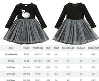 Girls Dress New Swan Princess Black Tulle Girls Dress