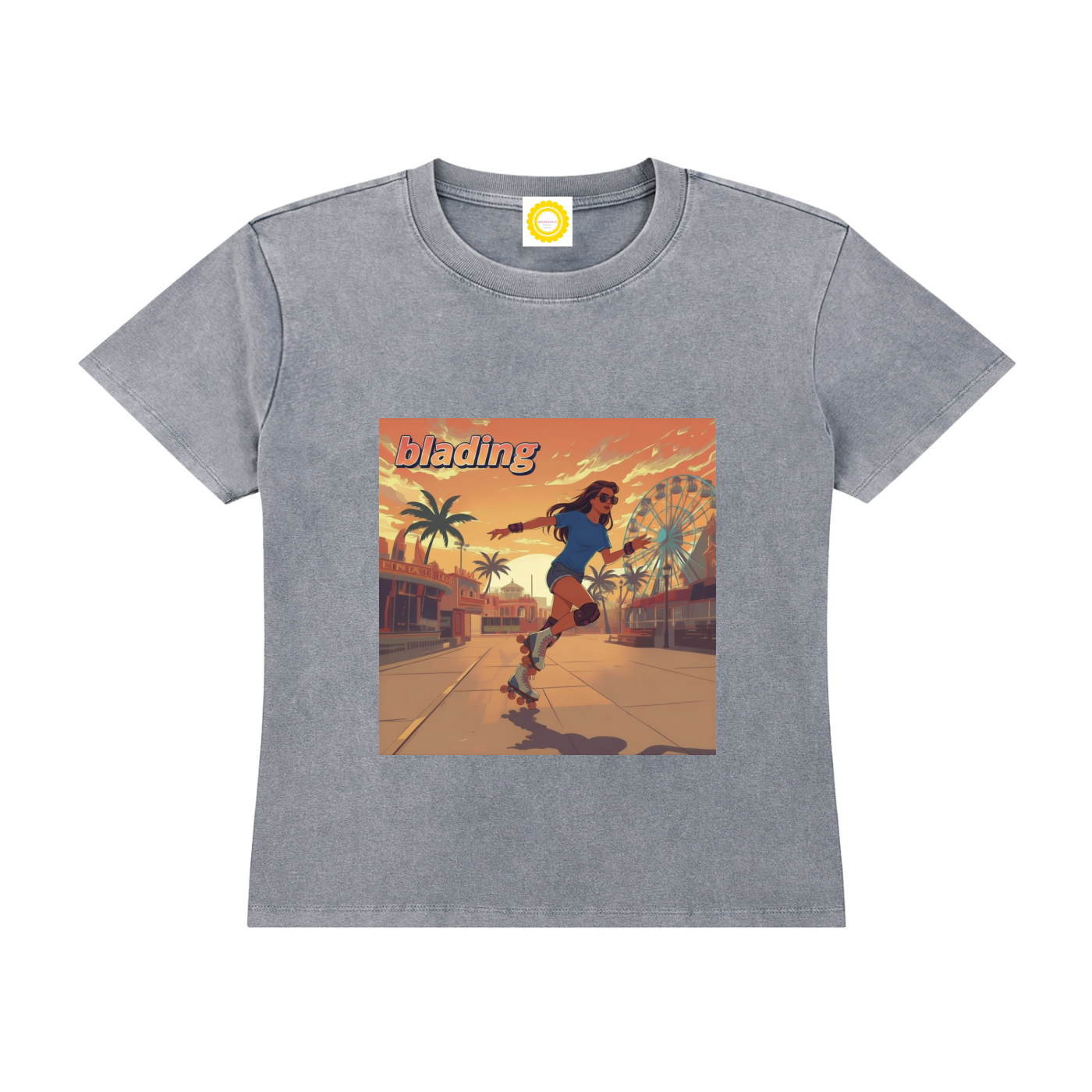 'blading' Vintage Wash Drop Shoulder T-shirt - MARIGOLD COLLECTIONS AUSTRALIA