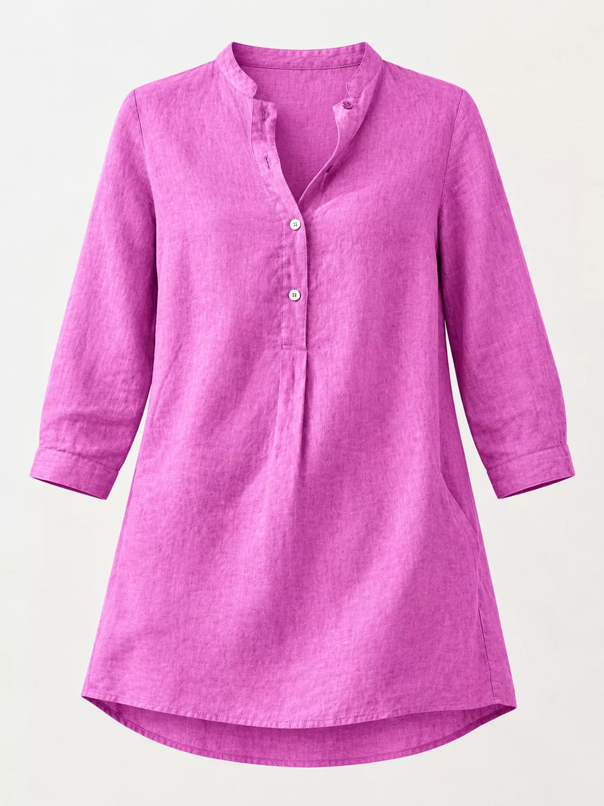 Marigold Collections Australia half button pocketed 3/4 sleeve blouse, stylish tops with pocket detail and relaxed fit.