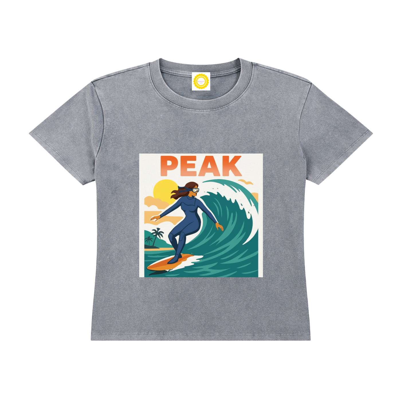 'PEAK' Vintage Wash Drop Shoulder T-shirt - MARIGOLD COLLECTIONS AUSTRALIA