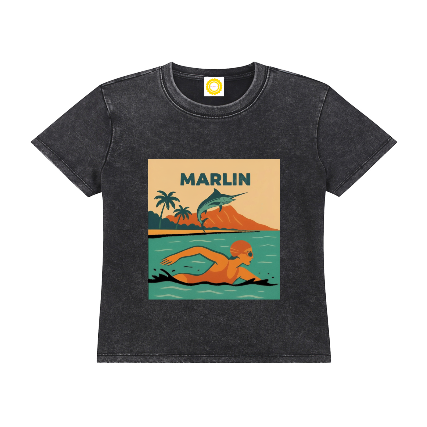 'MARLIN' Vintage Wash Drop Shoulder T-shirt - MARIGOLD COLLECTIONS AUSTRALIA