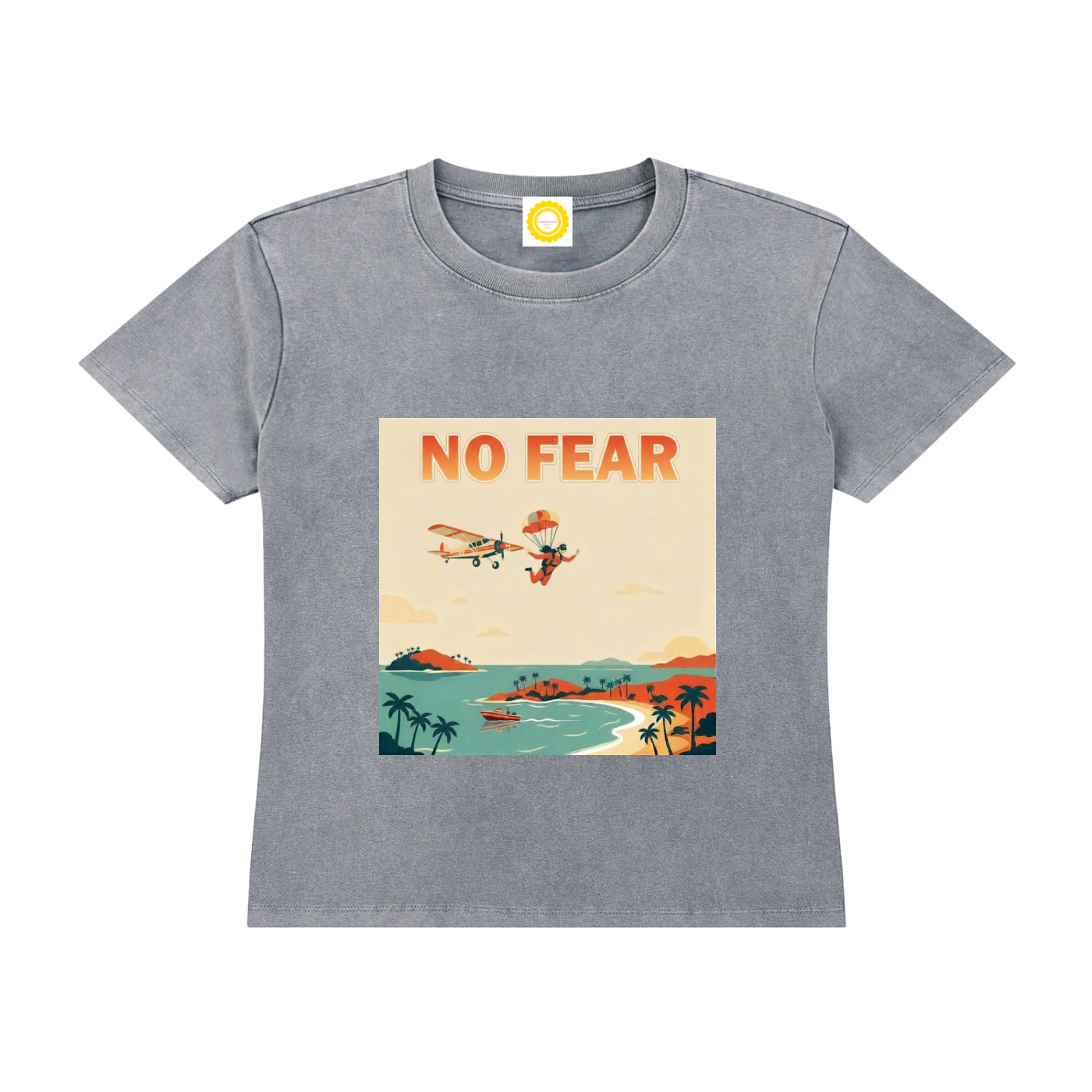 'NO FEAR' Vintage Wash Drop Shoulder T-shirt - MARIGOLD COLLECTIONS AUSTRALIA