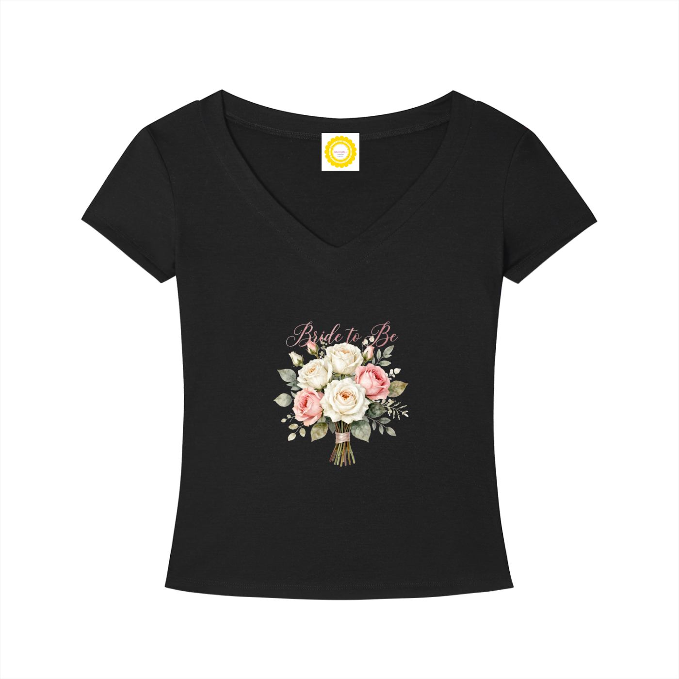 'Bride to be' Posy Tencel Slim Fit V-Neck T-Shirt - MARIGOLD COLLECTIONS AUSTRALIA