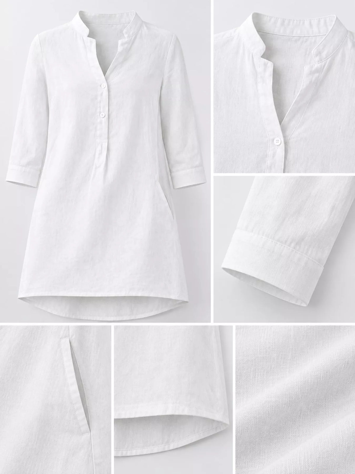 Marigold Collections Australia half button pocketed 3/4 sleeve blouse with chest pockets and relaxed fit, shown in stylish fabric.
