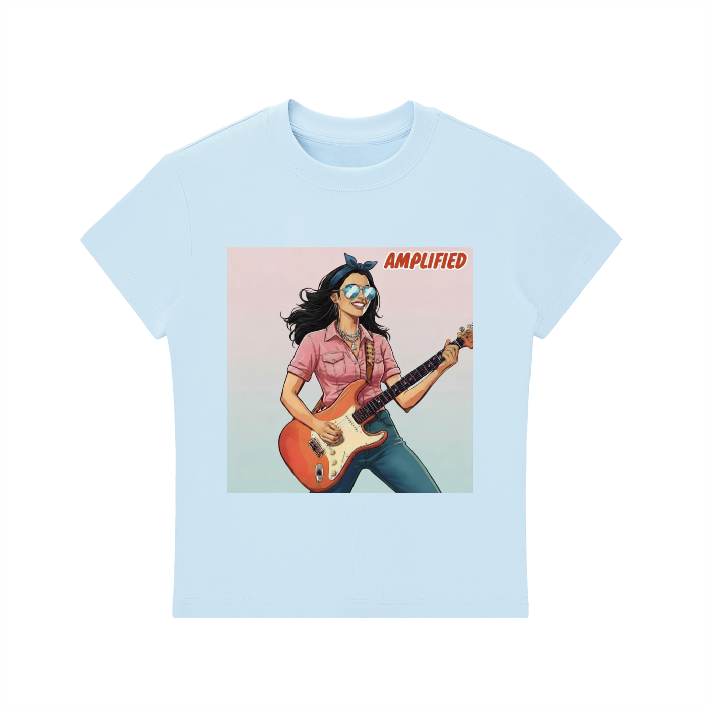 'AMPLIFIED' Essential Bodycon Crewneck T-Shirt