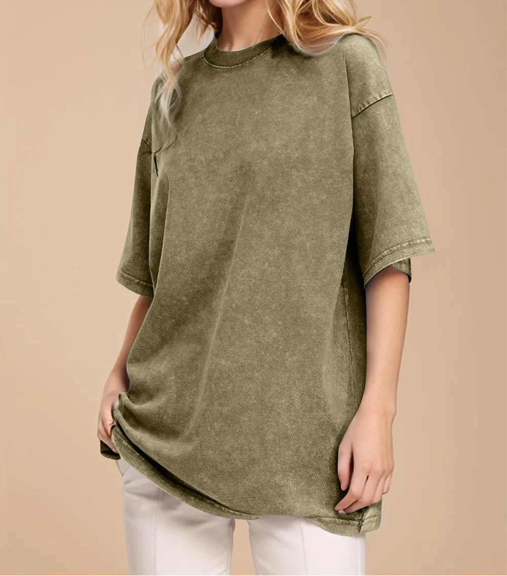 Vintage-look cotton T-shirt by Marigold Collections Australia, featuring a relaxed fit and classic design.