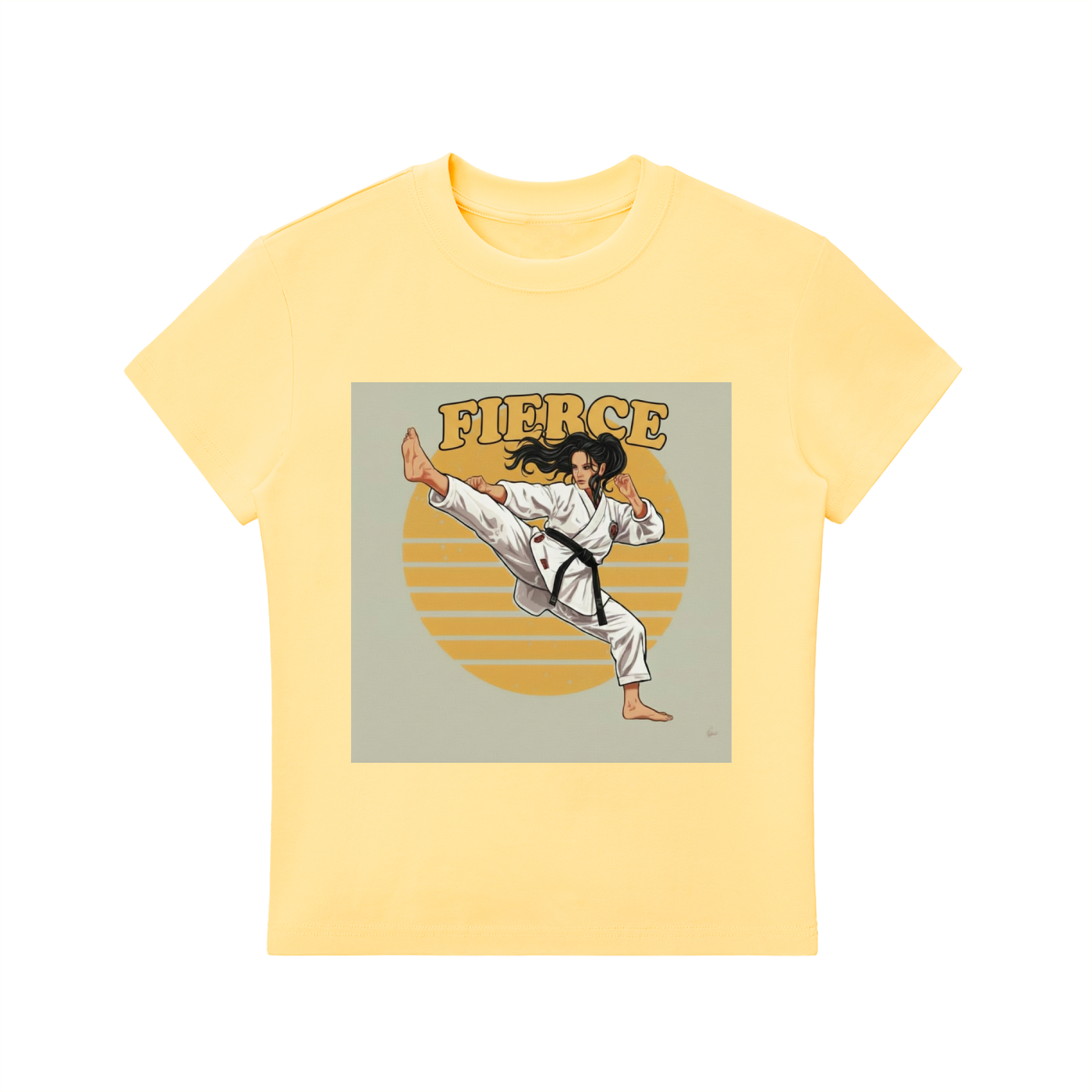 'FIERCE' Essential Bodycon Crewneck T-Shirt
