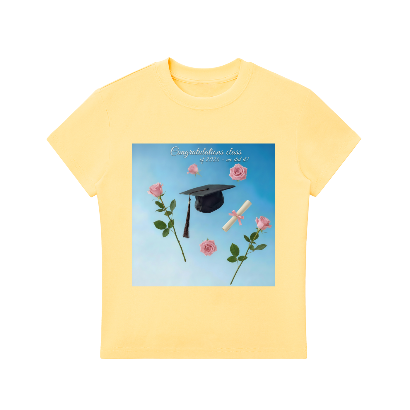 'Congratulations class of 2026 -we did it!' Essential Bodycon Crewneck T-Shirt