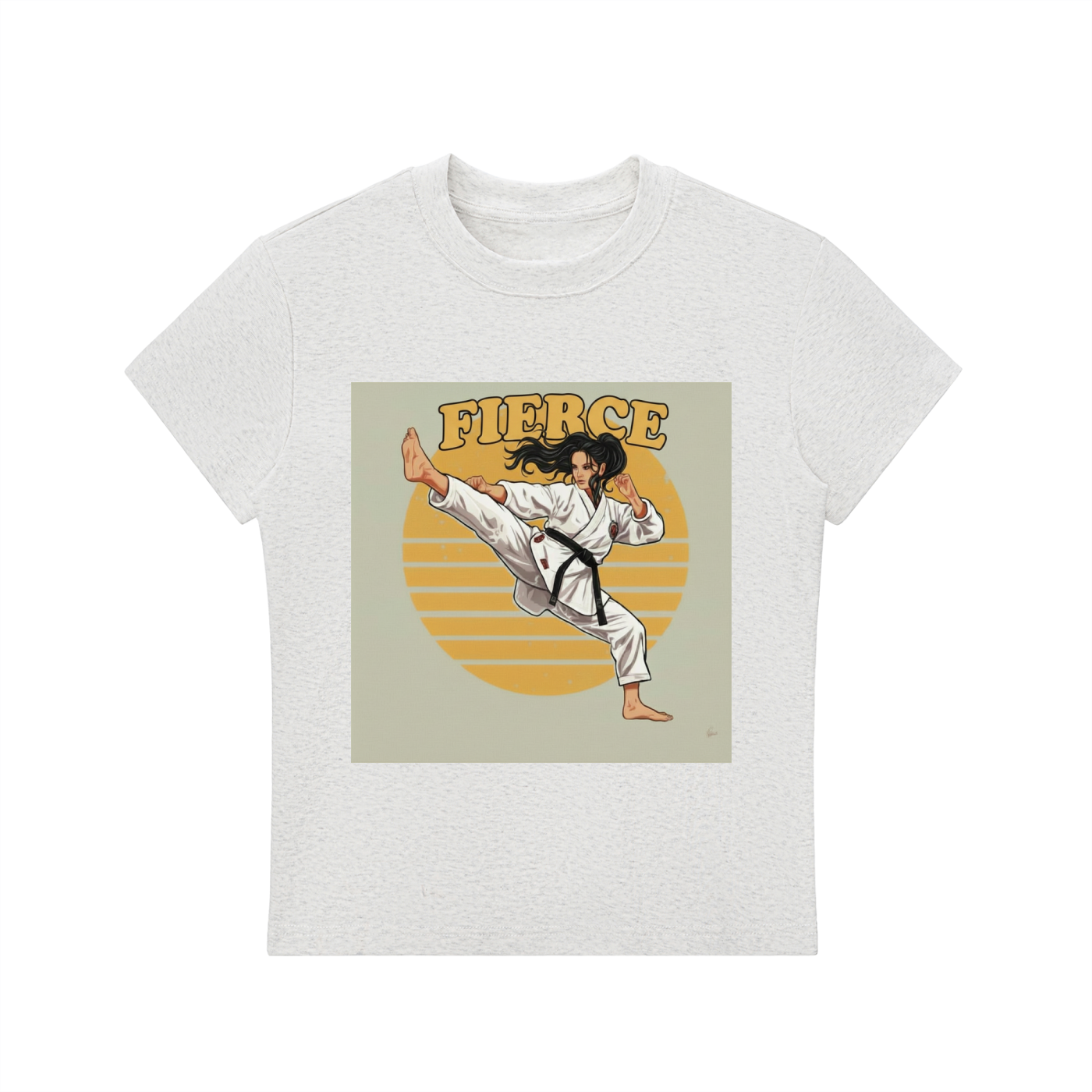 'FIERCE' Essential Bodycon Crewneck T-Shirt