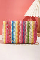 Multicolour Bohemian Woven Gold Chain Shoulder Bag