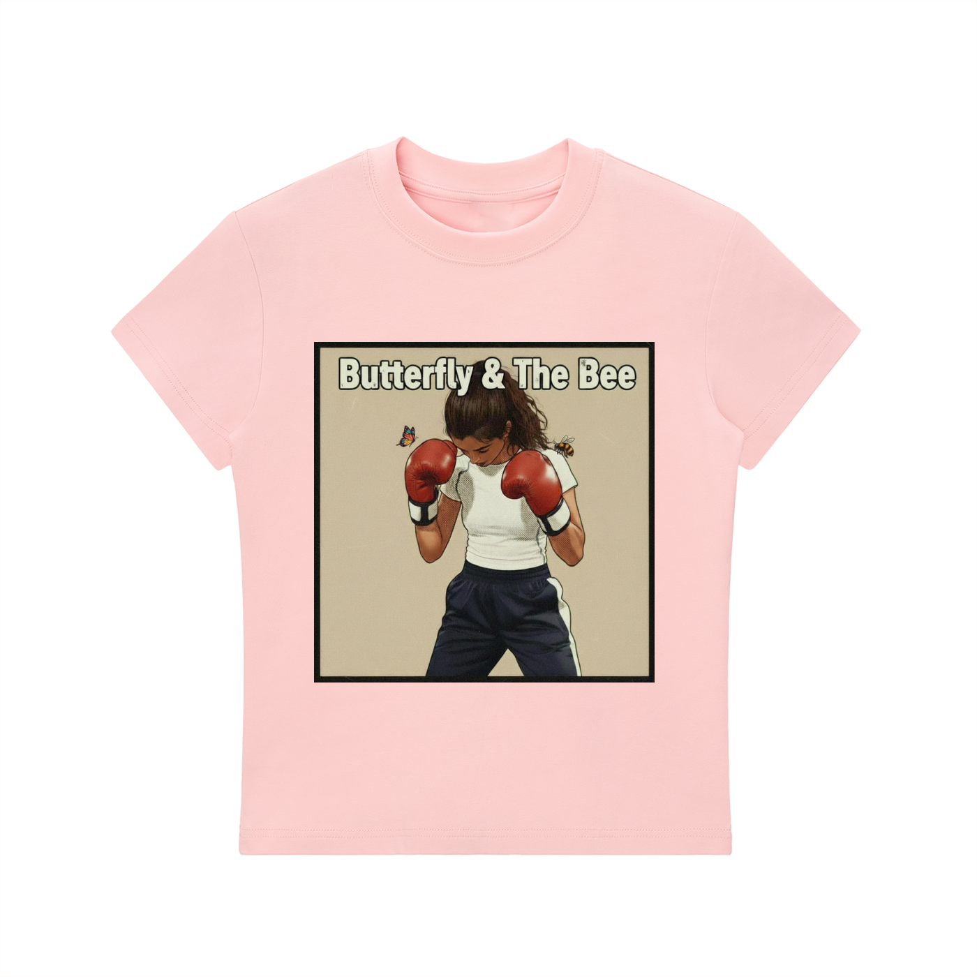'BUTTERFLY & THE BEE' Essential Bodycon Crewneck T-Shirt