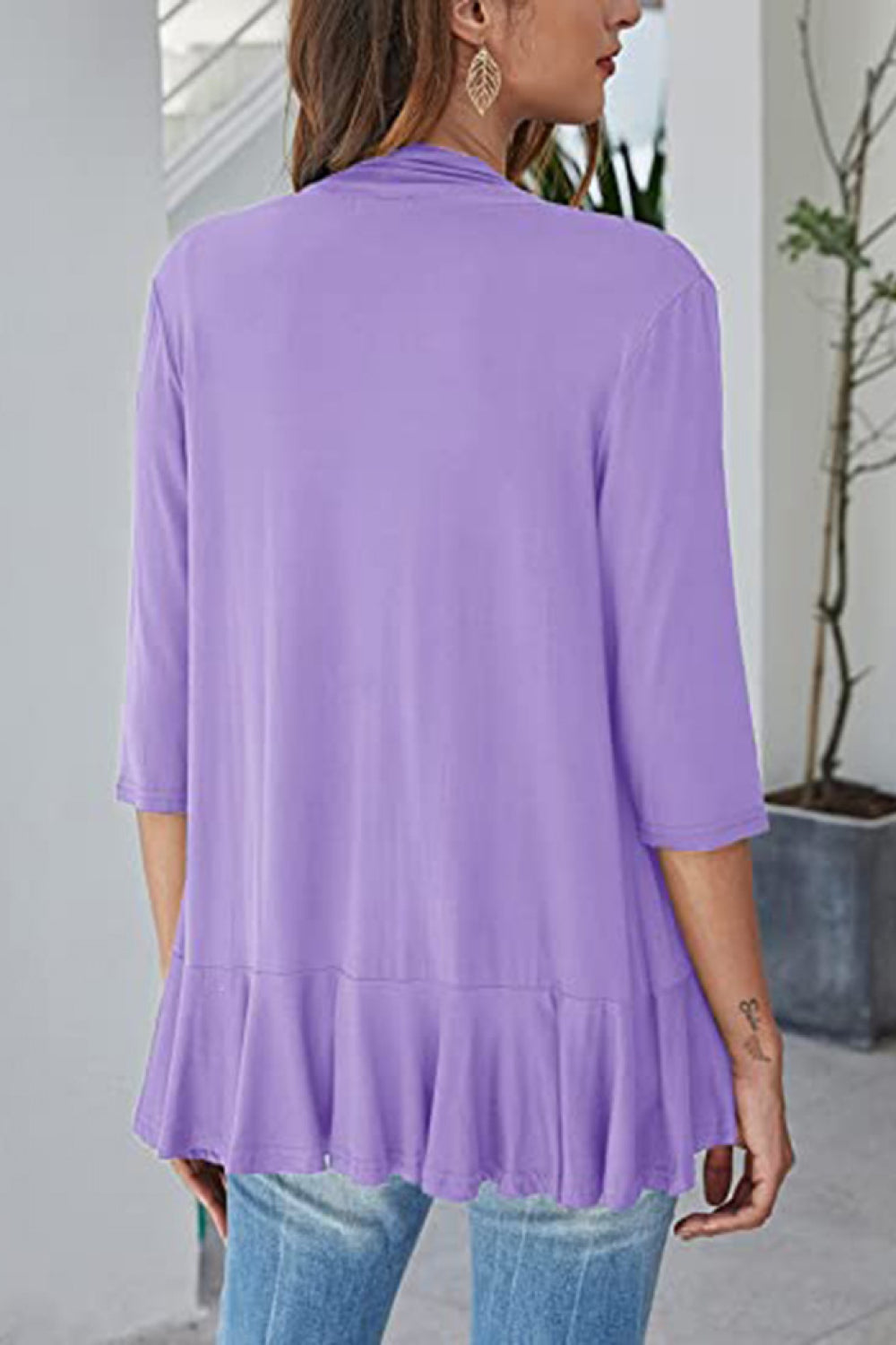 Open front half sleeve cardigan by Marigold Collections Australia, featuring a cozy knit design in neutral tones.