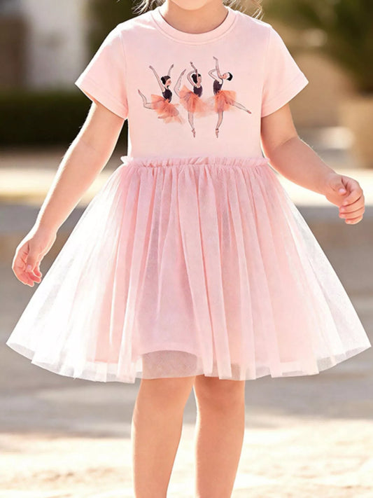 Ballerina Short Sleeve Tulle Dress