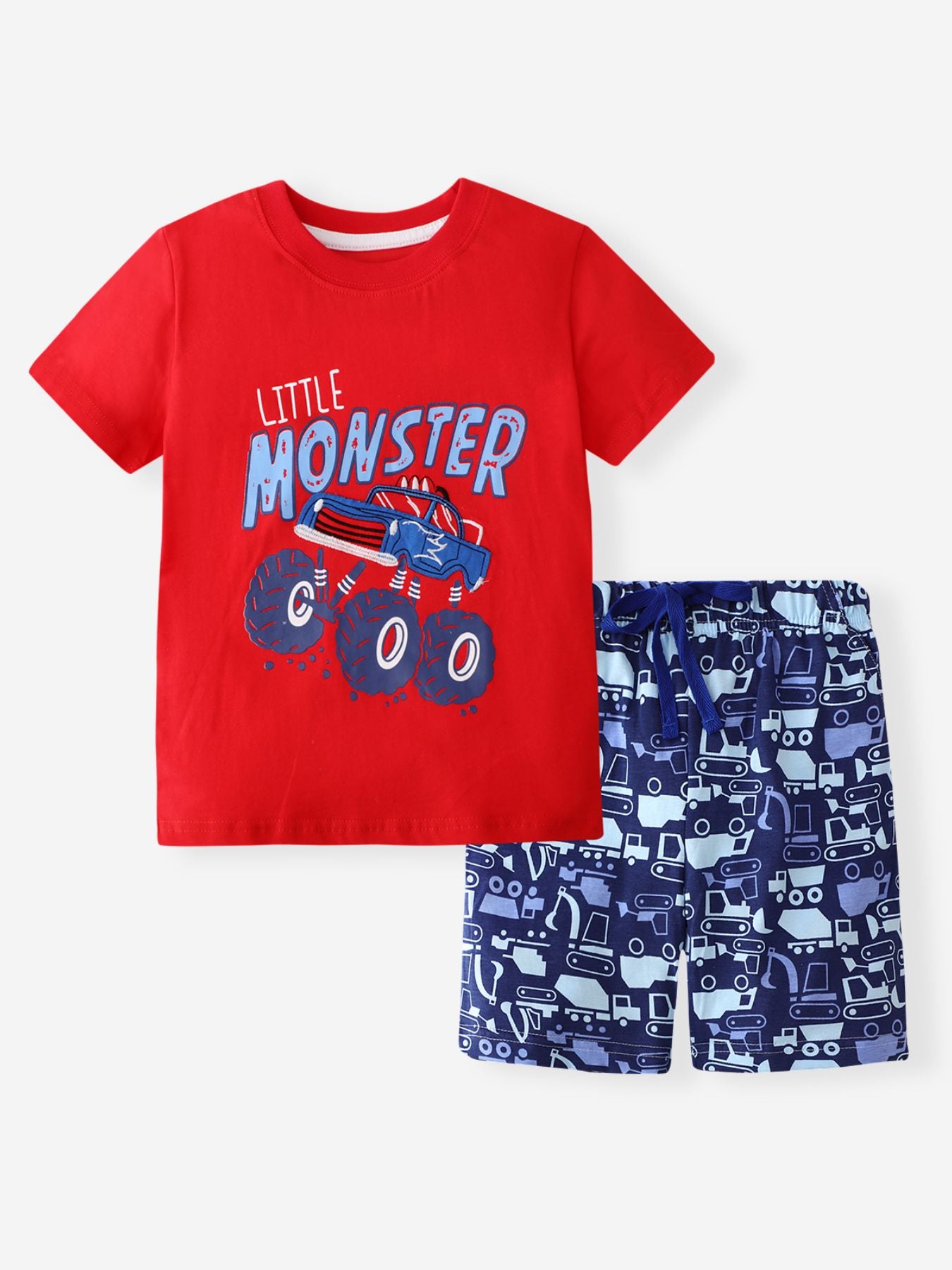 Boys Graphic Print Tee and Shorts Set