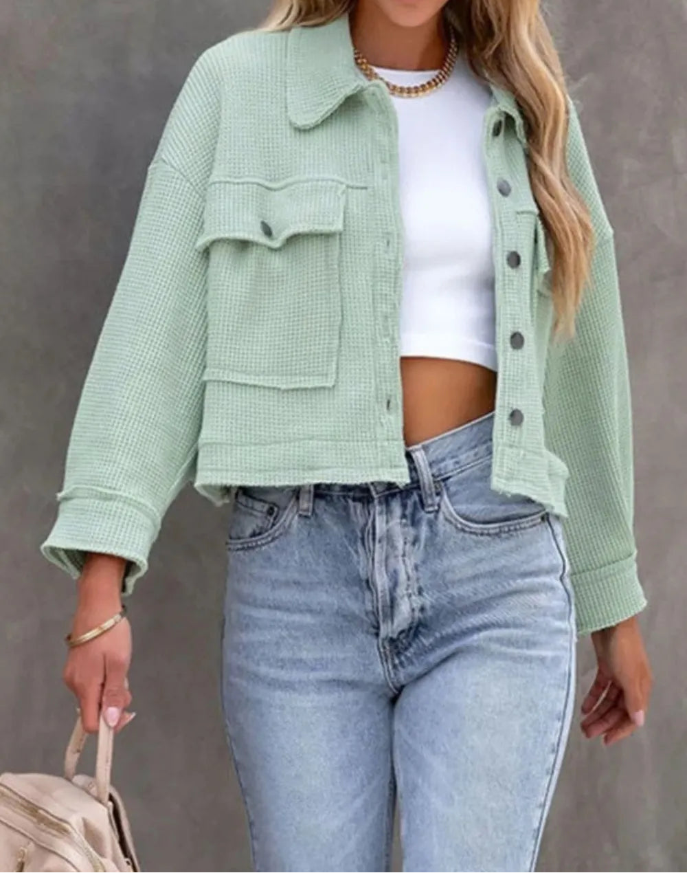 Button Up Long Sleeve Shacket