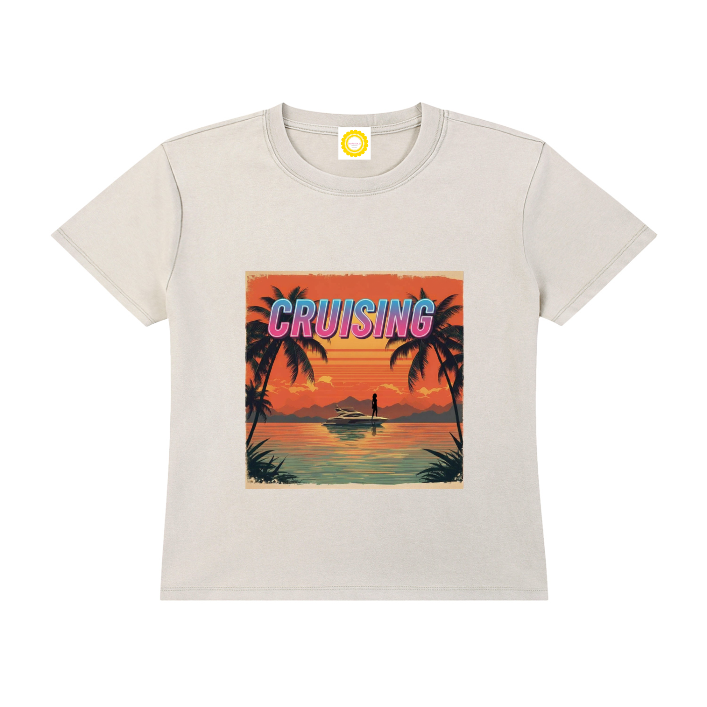 'CRUISING' Vintage Wash Drop Shoulder T-shirt