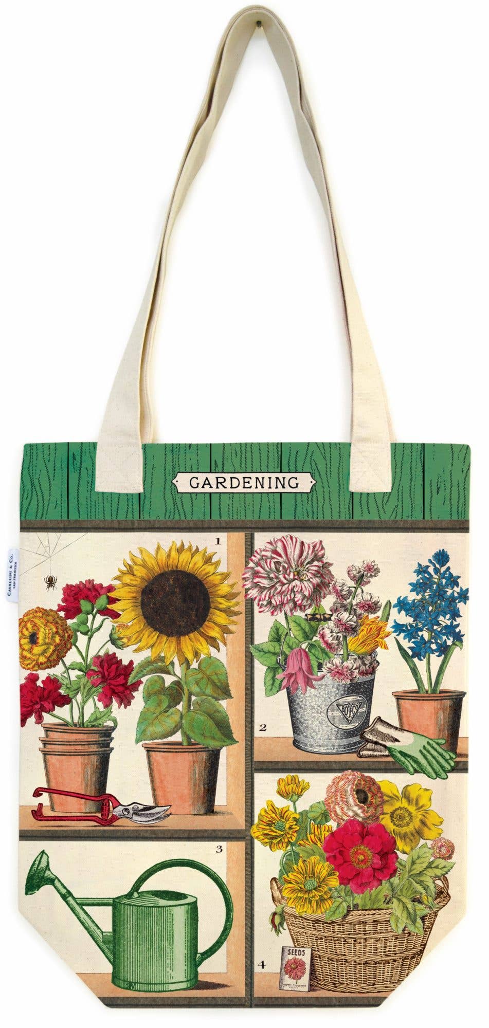 Cavallini Tote Bag - Gardening - MARIGOLD COLLECTIONS AUSTRALIA