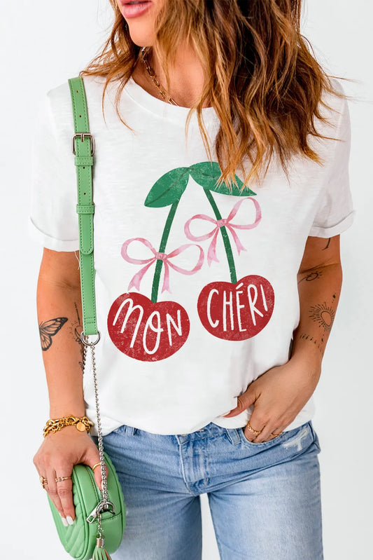 Cherry Mon Cheri Graphic Tee - Women's Short Sleeve T-Shirt