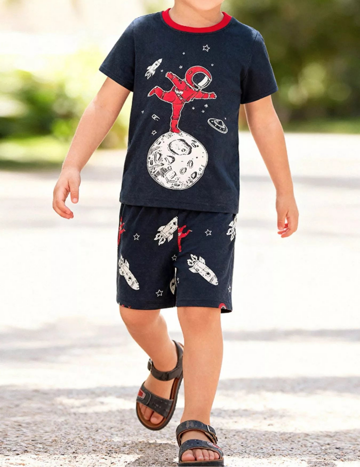 Children's Astronaut and Rocket Tee and Shorts Set