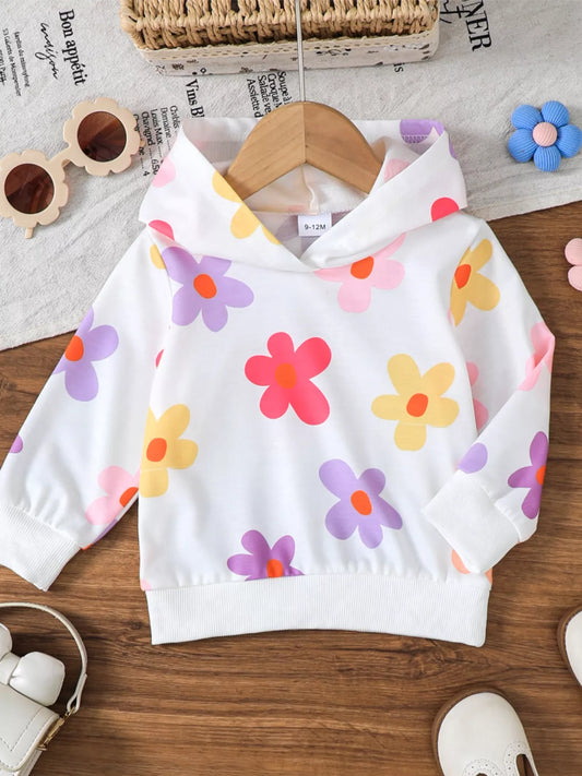 Children's Flower Long Sleeve Hoodie