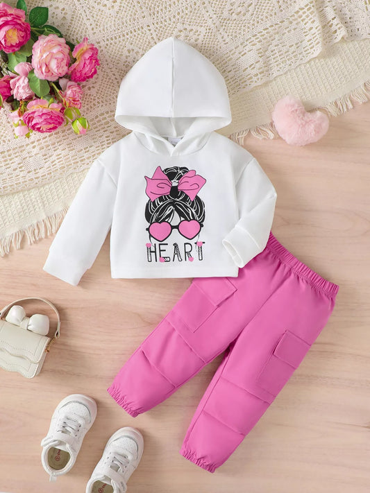 Children's Graphic Long Sleeve Hoodie and Pants Set