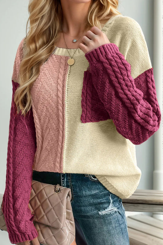 Colour Block Drop Shoulder Jumper