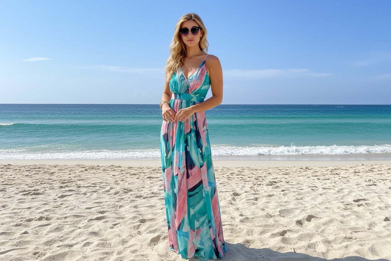 Crisscross Back Cami Maxi Dress