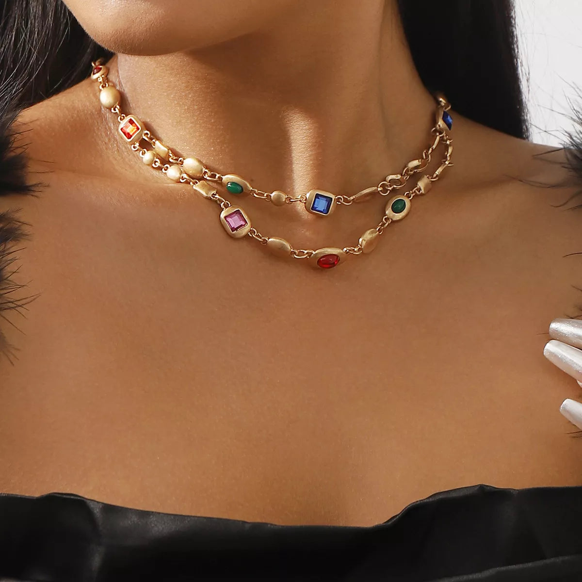 Double Layered Fashion Choker Necklace