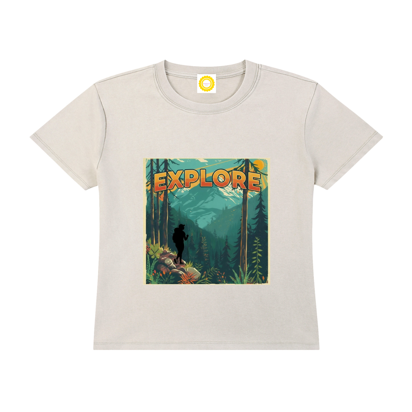'EXPLORE' Vintage Wash Drop Shoulder T-shirt