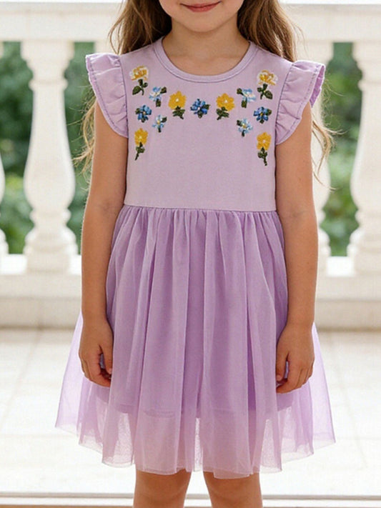 Floral Embroidered Tulle Dress