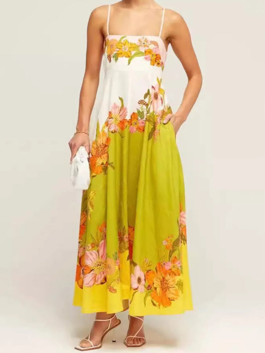 Floral Gradient Print Maxi Cami Dress