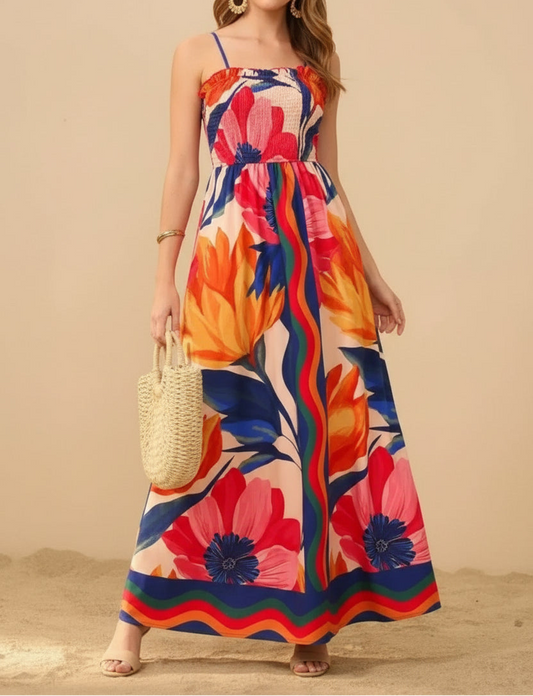Floral Maxi Dress Women - Sleeveless Summer Dress Cami Long Dress
