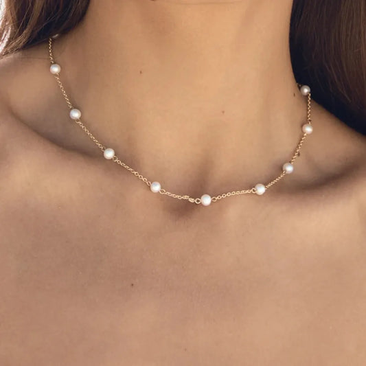 Freshwater Pearl 18K Gold-Plated Stainless Steel Necklace