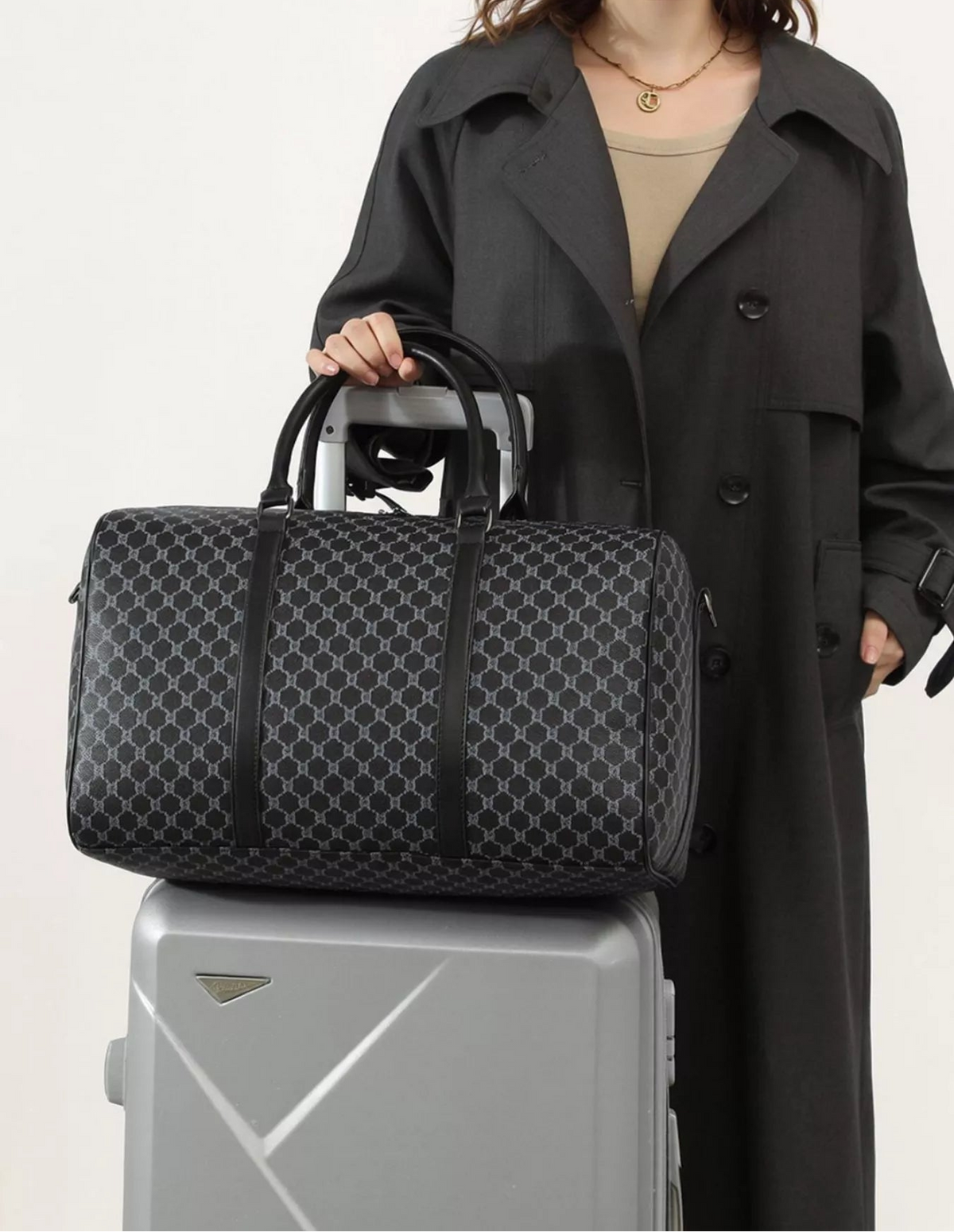 Geometric Pattern Travel Duffel Bag
