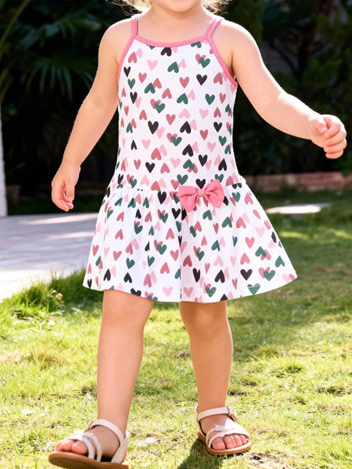 Girls Bow Sundress Heart