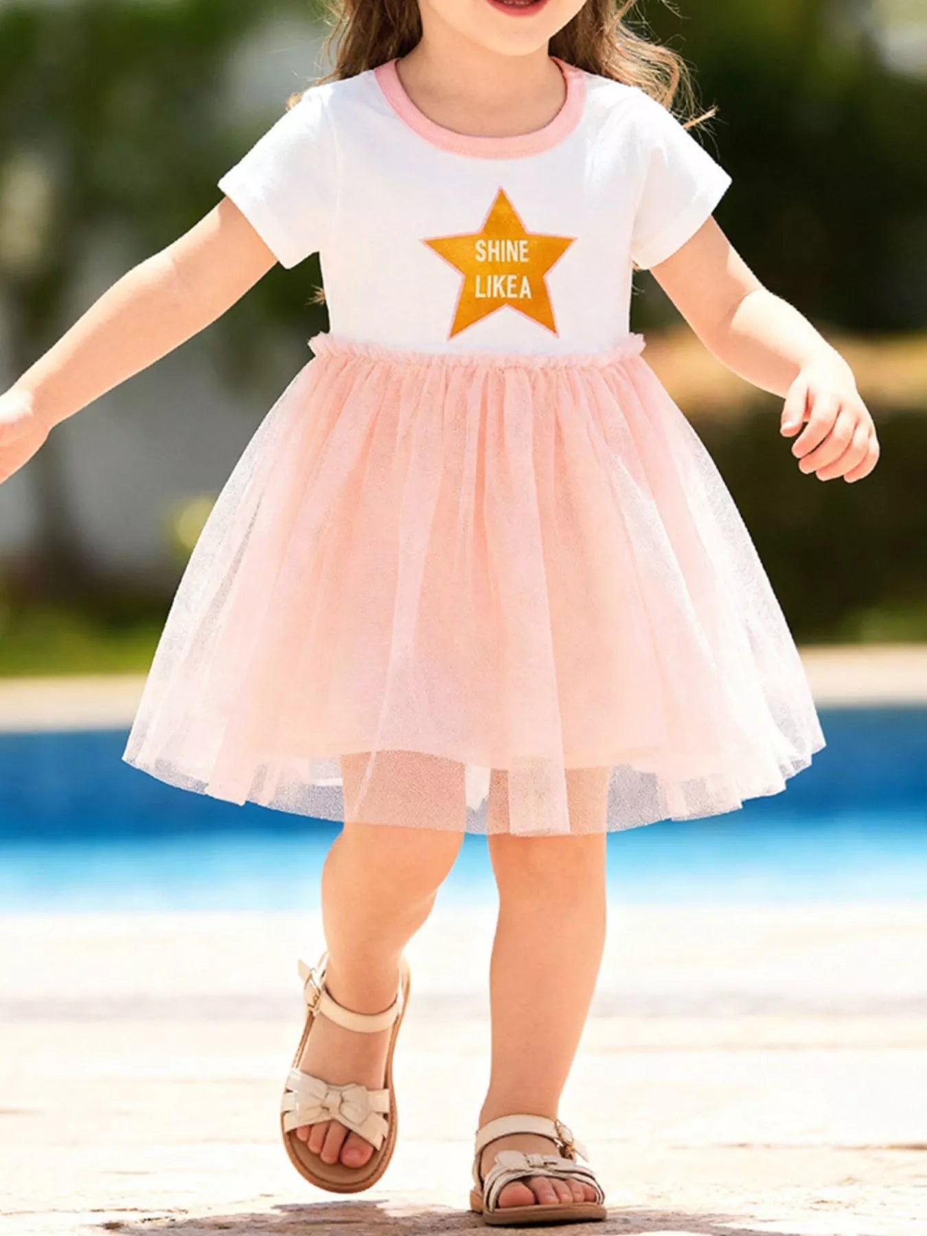 Girls Shine Like A Star Tulle Dress