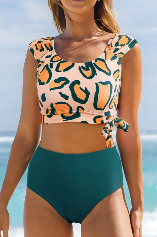 Leopard Print High Waist Bikini Set