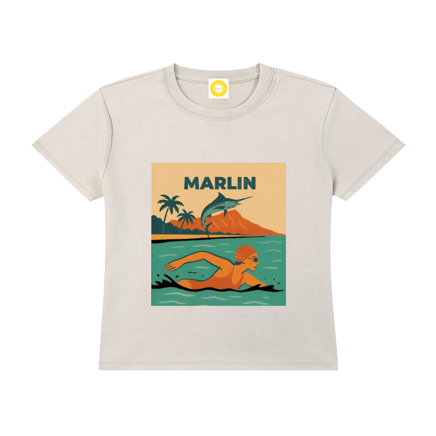 'MARLIN' Vintage Wash Drop Shoulder T-shirt