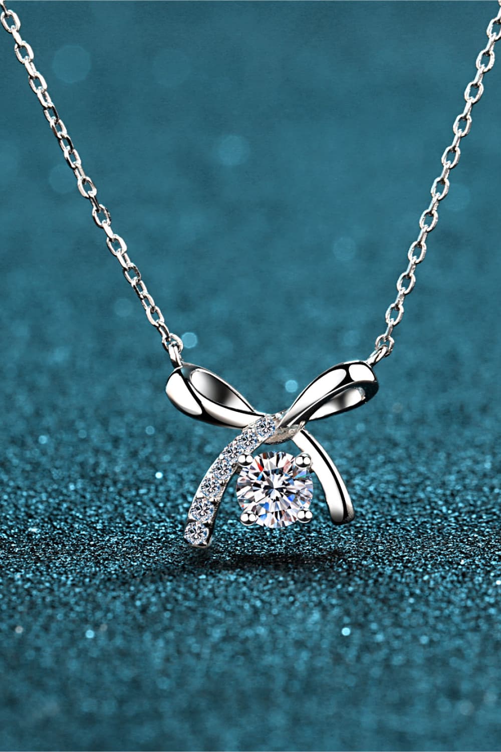 Moissanite Necklace 925 Sterling Silver - 0.5 Carat Pendant with Chain