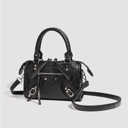Motorcycle Style Studded Crossbody Bag