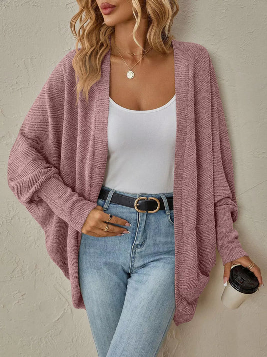 Oversized Open Front Knit Cardigan