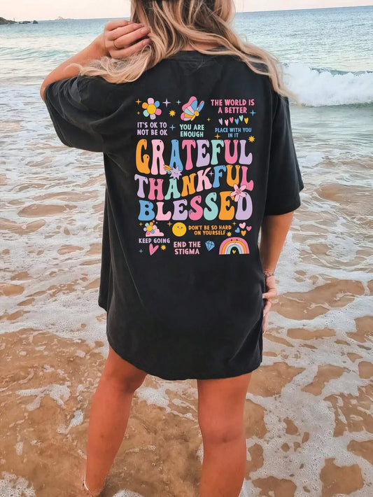 Positivity Graphic Tee Round Neck T-Shirt