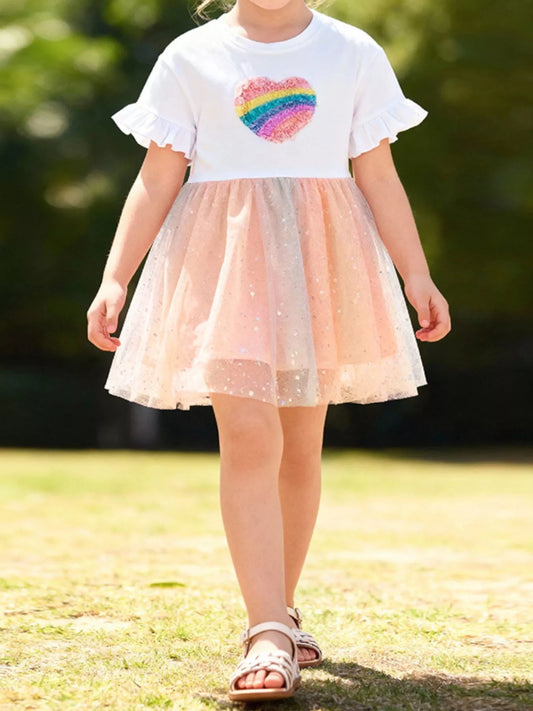 Rainbow Heart Tulle Dress