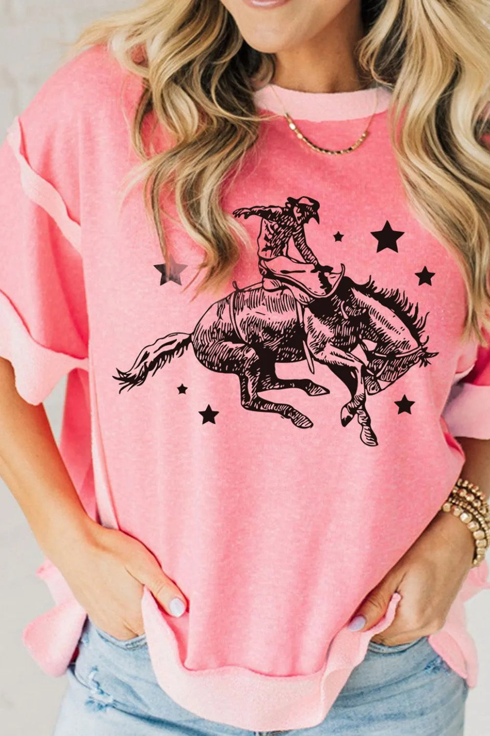 Rodeo Graphic Casual Loose Fit T-Shirt