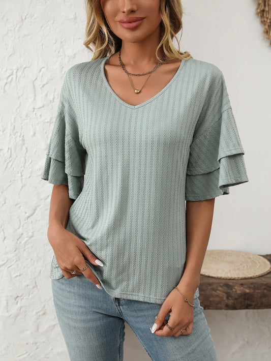 Ruffle Half Sleeve Top